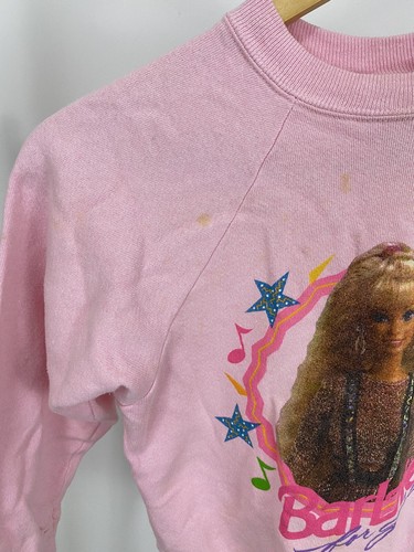 VTG Barbie For Girls Promo Raglan Pink 80s Crewneck Sweatshirt Size YOUTH M - Picture 6 of 6