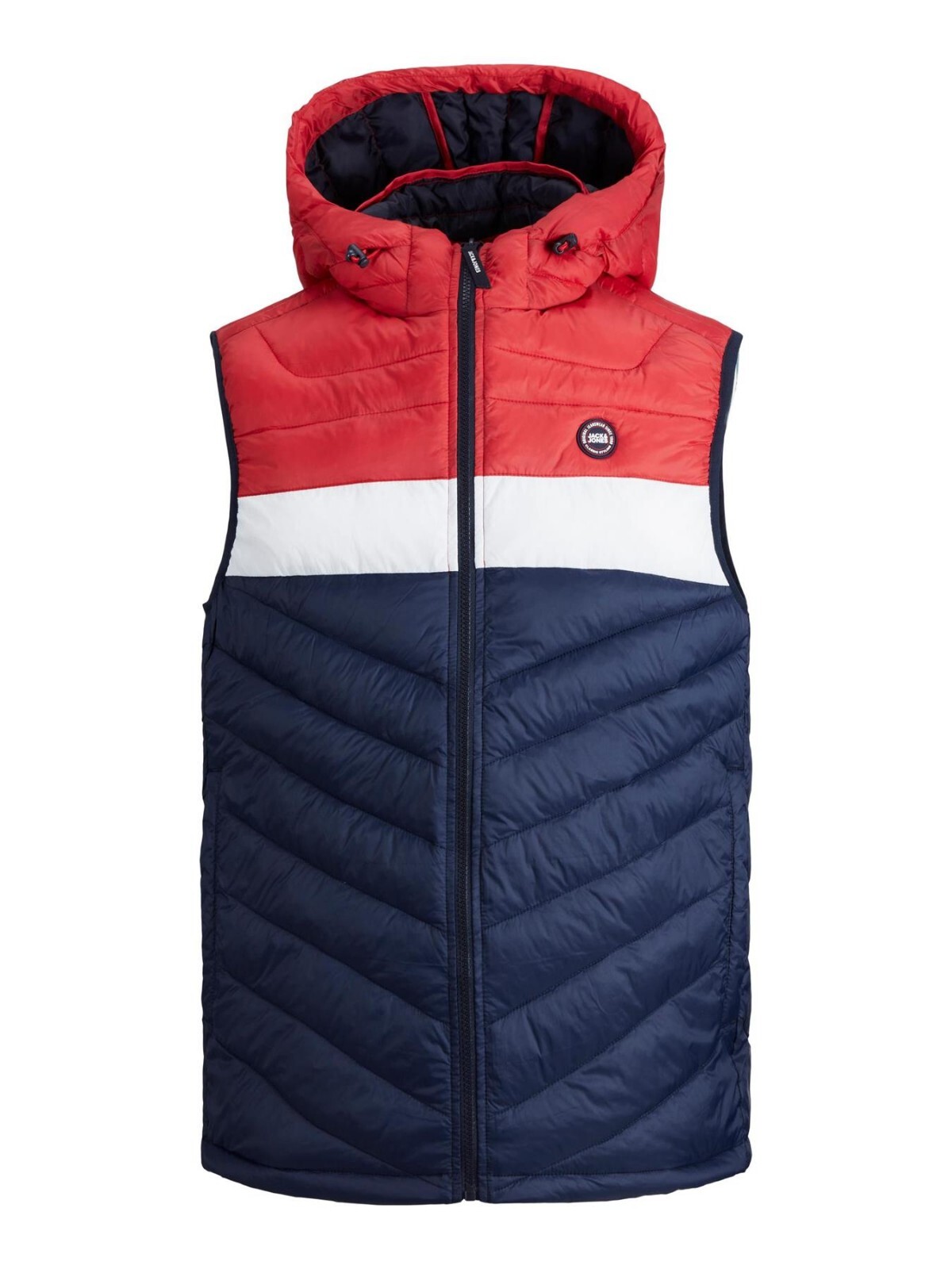 Chaqueta para hombre Jack & Jones con capucha calentador de cuerpo acolchada ligera sin mangas