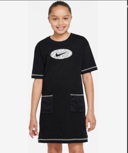 Nike Sportswear Icon Clash Big Kids Jersey Dress Black 11-12Yrs L RRP £32.99 D31