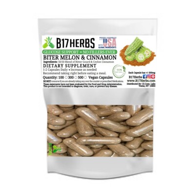 Ceylon Cinnamon & Bitter Melon Veggie Caps, 500mg, 100 ct.