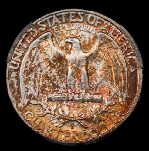 1949 D Washington Quarter PCGS MS67 Rainbow Toned Colorful Toning PQ Coin - Picture 3 of 5