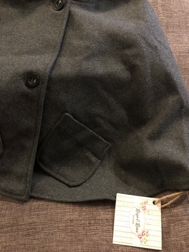 New Girl Toddler 3T Wool Hooded Poncho Charcoal Grey Gray - Picture 3 of 5