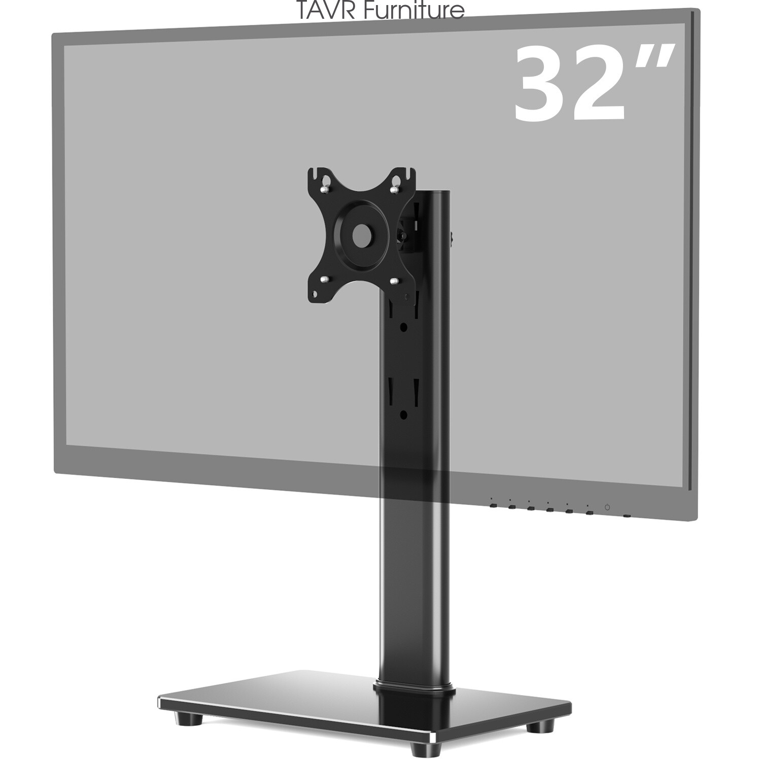 Single Monitor Standing Desk Free-Standing Swivel Tilt rotation for 13-32In TVS-image
