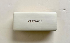 Versace Sunglasses Eyeglasses Hard Case Clutch White Snap Felt Cloth Docs Box