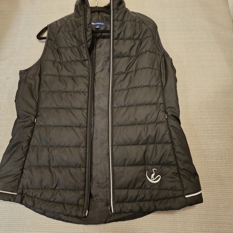 Cutter & Buck Puffer Vest Lightweight Quilted Full Zip Black Large - Image 4 of 4
