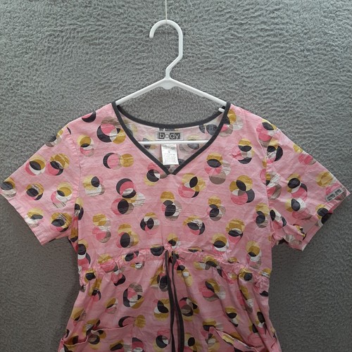 Cherokee Scrub Top Womens Medium Pink Smock Nurse Medical Dental Veterinarian - Picture 5 of 7