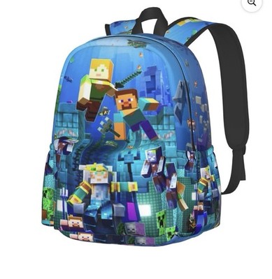 Minecraft Backpack For Kids, Gaming Backpack For Roblox Lovers