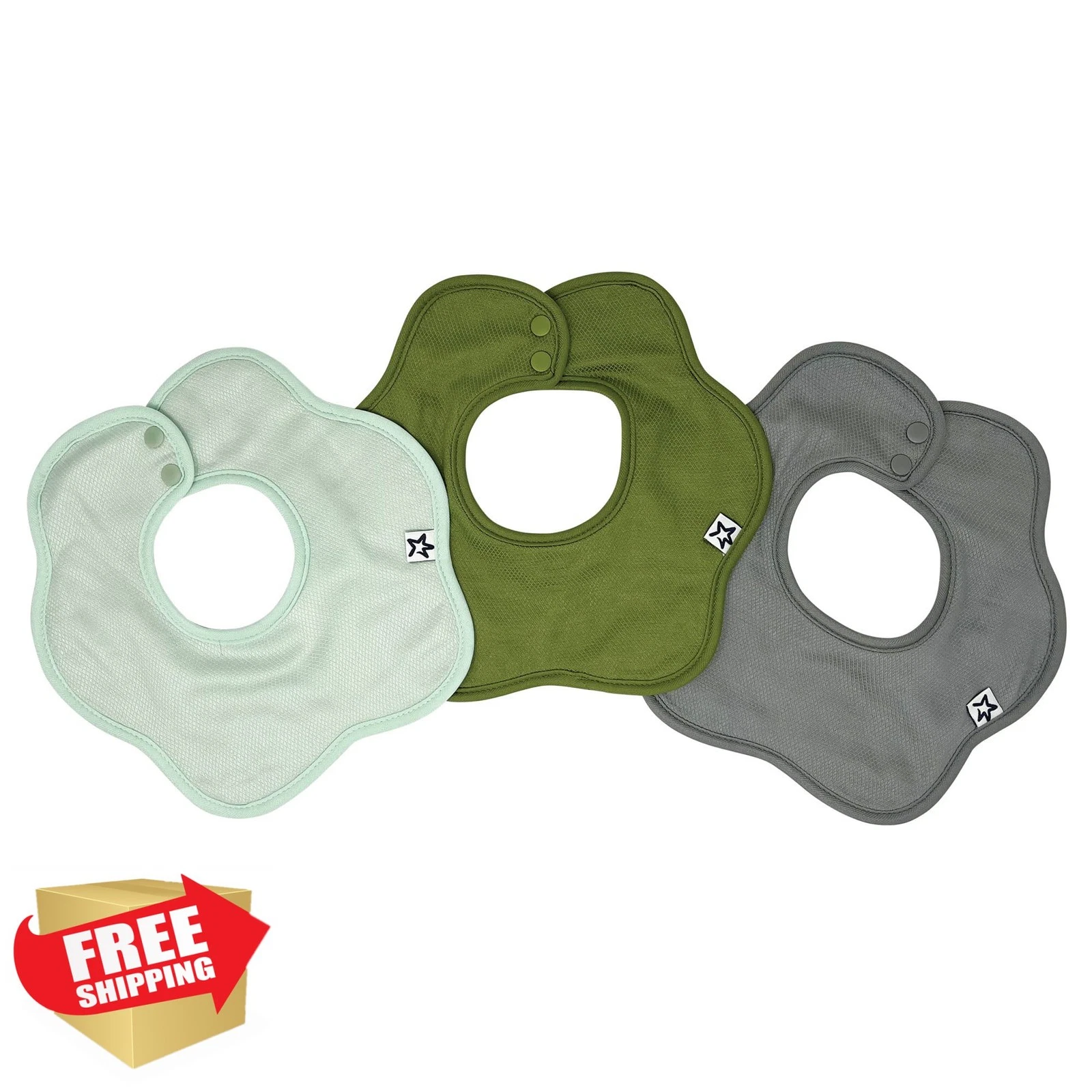 Tiny Twinkle Drool Bibs Boy Sage 3-pack