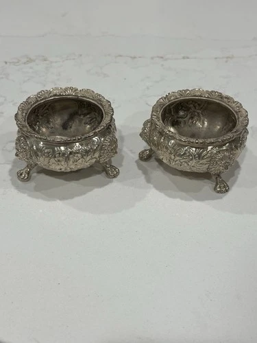 S. Kirk & Son Sterling Silver Repousse Salt Cellars 193 Grams