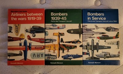   Macmillan Color Series Lot of 3 Bombers in Service, Airliners, Bomber HC