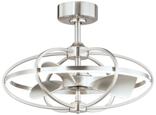 22" Maxim Corona Satin Nickel CCT LED Fandelier Smart Ceiling Fan - Picture 2 of 5