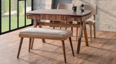 Esszimmer Set Hocker Hochwertig Garnitur Tisch 2x Stühle Design Modern Möbel