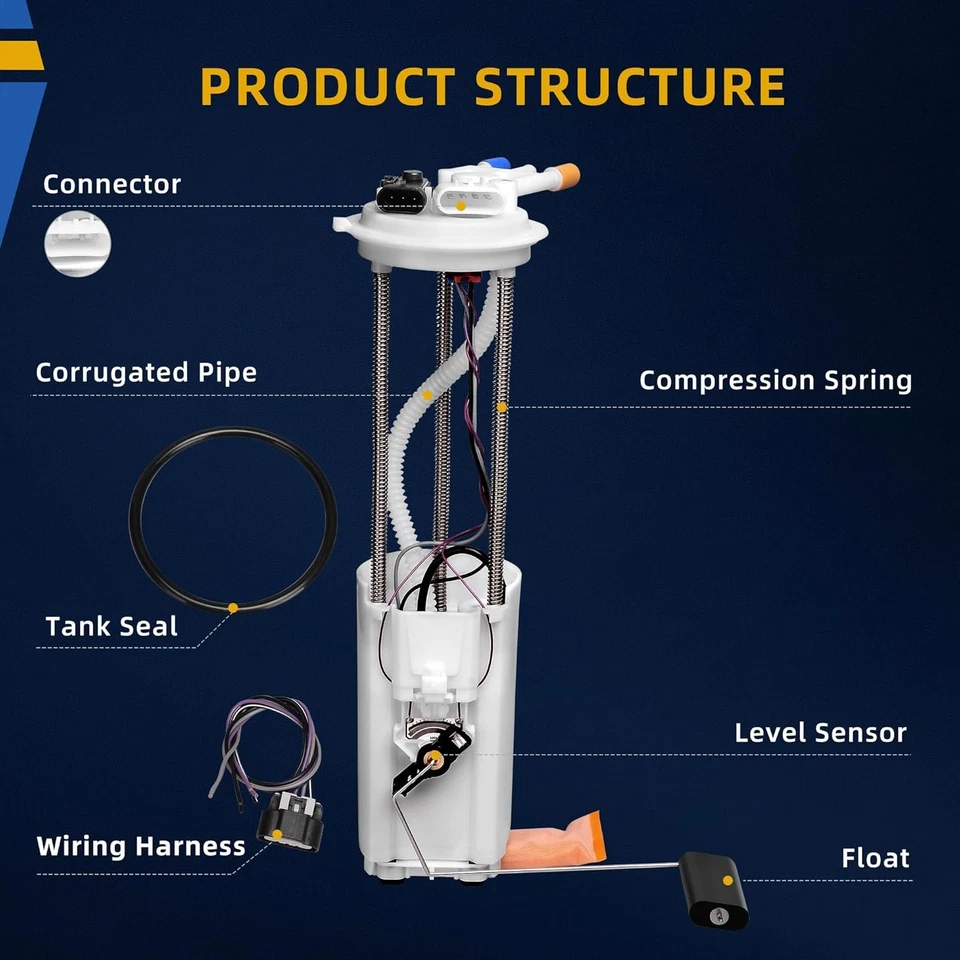 Bomba de combustible con 2 conectores y sensor de nivel 1997-2000 Chevy GMC C/K 1500 2500 3500 Foto 3 de 4
