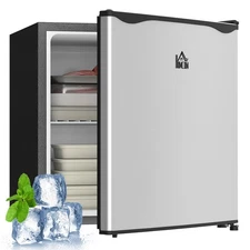 Mini Freezer Countertop 1.1 Cu.Ft Compact Upright Freezer for Home Office Silver