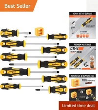 11-Piece Magnetic Screwdriver Set with Strong Grip and Storage Box