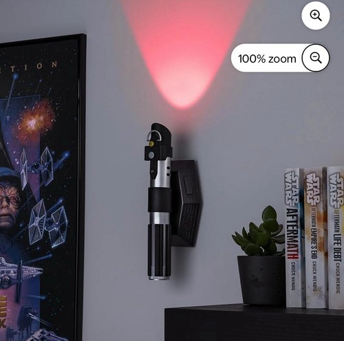 Star Wars Lightsaber Uplighter Red Darth Vader Up Light Lamp w Sound Wall Sconce - Picture 4 of 5