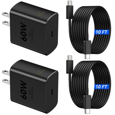60W Super Fast Charger USB C, Type C Charger Fast Charging Android Phone Char...