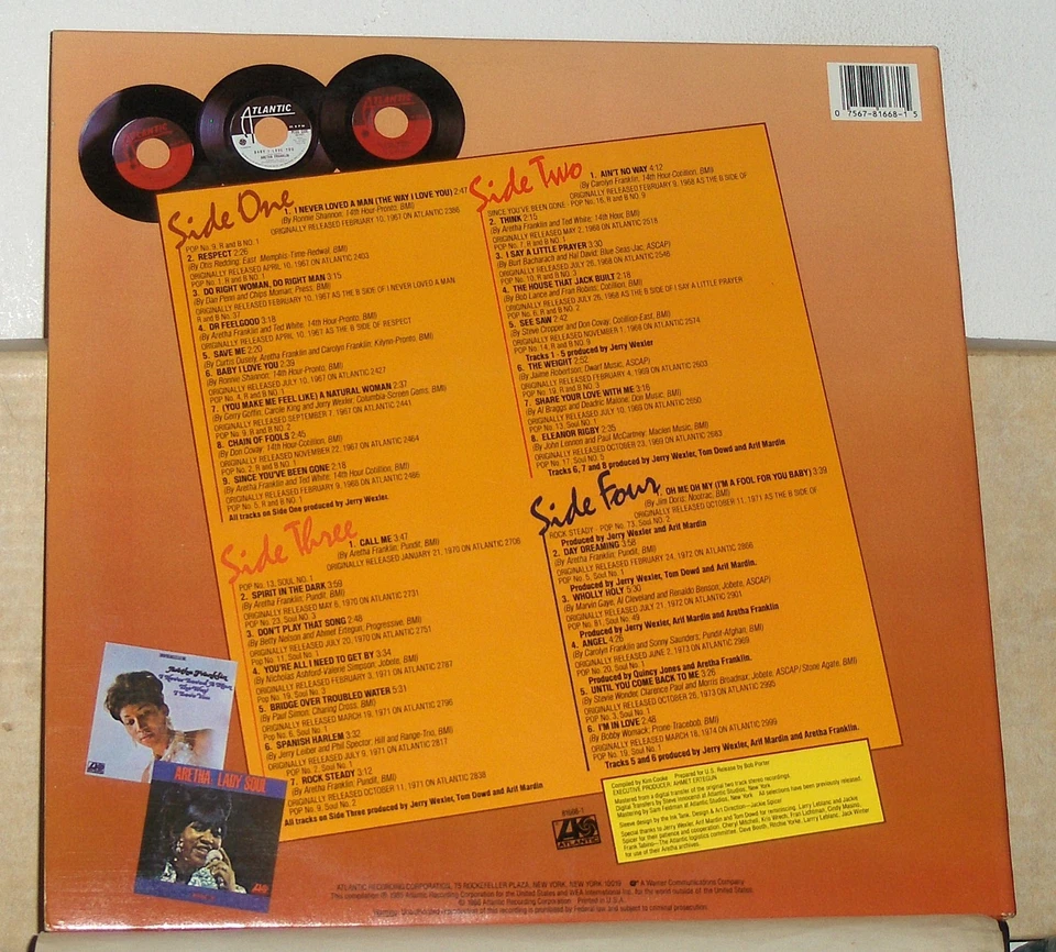 Aretha Franklin – 30 Greatest Hits 1986 Double Vinyl LP Record Album - Excellent - Image 2 of 2