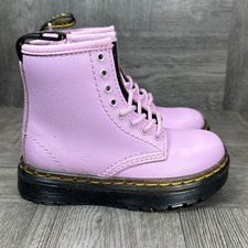 Dr. Martens 1460 Delaney Kids 8 Lilac Purple Leather Combat Boots NEW