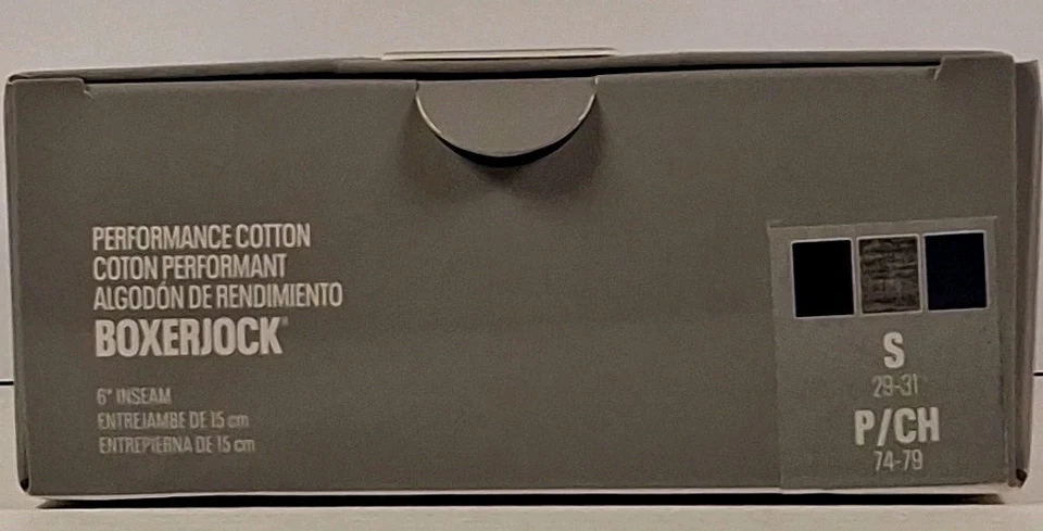 UA Performance 棉 6 英寸平角内裤 3 件装小号,午夜海军蓝/钢/皇家 — 第 3/4 张图片