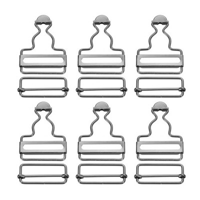 For overall, suspender buckles, 6 pieces black metal 35mm