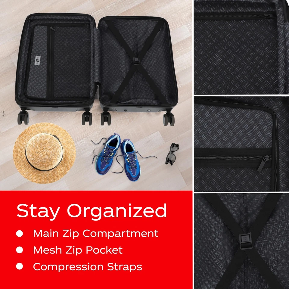 Equipaje de mano Coca Cola 22,5 pulgadas, maleta rígida con ruedas con spinner... Foto 3 de 4