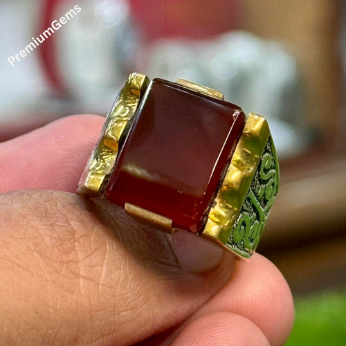 Anillo Yamani Aqeek/Akeek 100 % natural, anillo hecho a mano de plata de ley 925 - Imagen 2 de 6