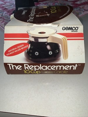 Vintage NOS 1983 Gemco The Replacement 10 Cup Glass Carafe New Original Box
