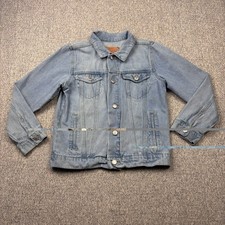 Levi's Denim Jacket Youth M Light Wash Trucker Jean Jacket Classic Red Tab