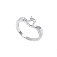 7x5mm Oval Shape Semi Mount Ring 925 Sterling Silver Solitaire Stackable Ring