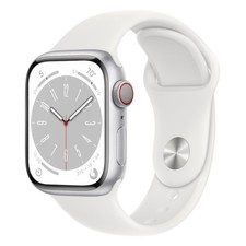 Apple Watch Series 8 LTE - 41mm Silver Aluminium, White Sport Band - Very Good