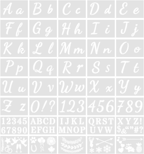 Kinder Buchstabenschablonen Set 40 StüCk Wiederverwendbar FüR DIY Dekorationen-image