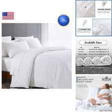 Bluemoon Homes 100 Egyptian Cotton Duvet Cover Queen Size Cotton White Long
