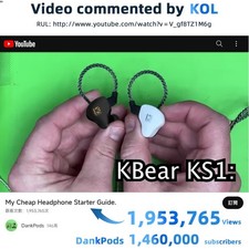 KBEAR KS1 Earphones in Ear Monitor Super Bass Wired Earbuds, Crystal Clear So...