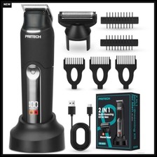 Body Hair Trimmer for Men IPX6 Waterproof Dual Head Foil Shaver USB-C Cordless