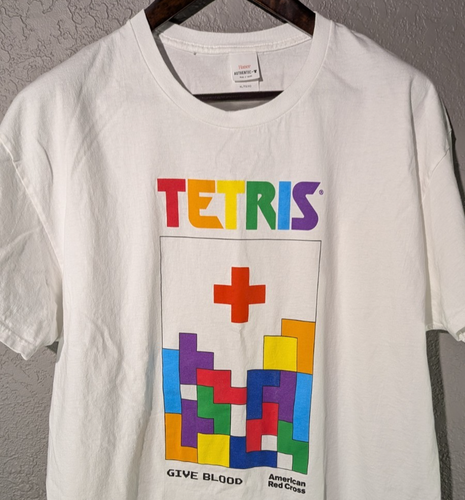 Tetris x American Red Cross Men's XL Shirt Graphic Print 40th Anniversary Tee - Picture 2 of 9