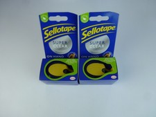 Image of Pack of 2 x Sellotape On-Hand Dispenser with 18mm x 15m Super Clear Tape