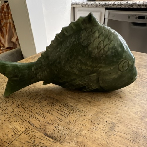 vintage nephrite Jade Fish Carved Figurine