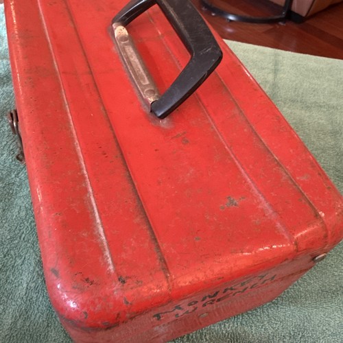 vintage Union Red Tackle Box Fishing tool box metal - Picture 7 of 19