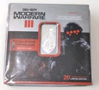 Call of Duty Modern Warfare MWIII 1oz Silver Bar- In Bezel - Sealed- Pamp
