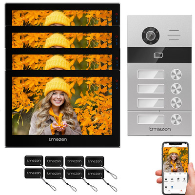1-4 Familienhaus WLAN BUS Video Türsprechanlage Sprechanlage 4X Touch Monitor IP
