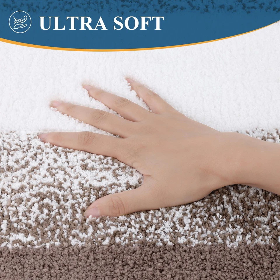 Juegos de alfombras de baño 3 piezas, alfombras de baño absorbentes antideslizantes, felpa extra suave... Foto 3 de 4