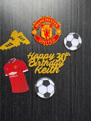 ANY football TEAM Birthday, badge cake, Cupcake Toppers. Personalised name, age