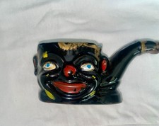 Cenicero de colección cerámica payaso cara pipa arte popular pipa tabaco