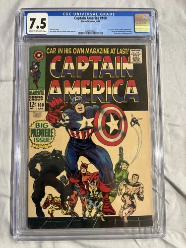 CAPTAIN AMERICA #100 CGC 7.5 Silver Age Graded Comic Book 1968 Marvel 1st Issue