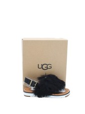 UGG Women's Sandals UK 6.5 Black Leather with Other Flat New with tags