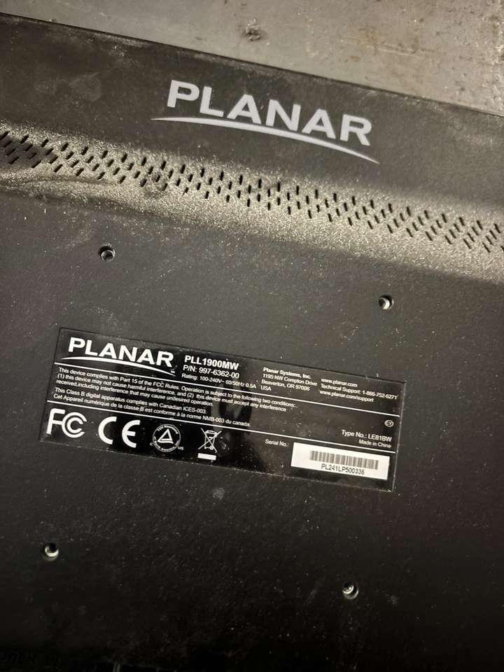 Planar PLL1900MW LED LCD Monitor Display 19" 16:9 5ms USED - Image 3 of 3