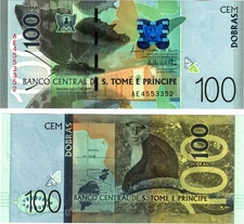 2016 Sao Tome St Thomas Principe Banknote P74 100 Dobras Monkey UNC paper