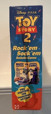 TOY STORY 2 BUZZ & ZURG ROCK'EM SOCK'EM ROBOTS GAME 1999 DISNEY