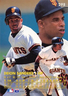 1996 Fleer Ultra Baseball Deion Sanders #298 NM/MT SAN FRANCISCO